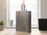 Hand Bag - Grey & Blue - 120 GSM - Non Woven