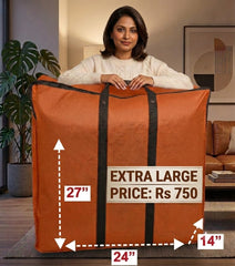 Storage Bags -Red - Size 27*24+14 -120 GSM - Non Woven (Extra Large)